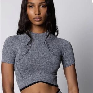 JOJA Inhale T-Shirt - light grey - workout compression top S/M | like new!